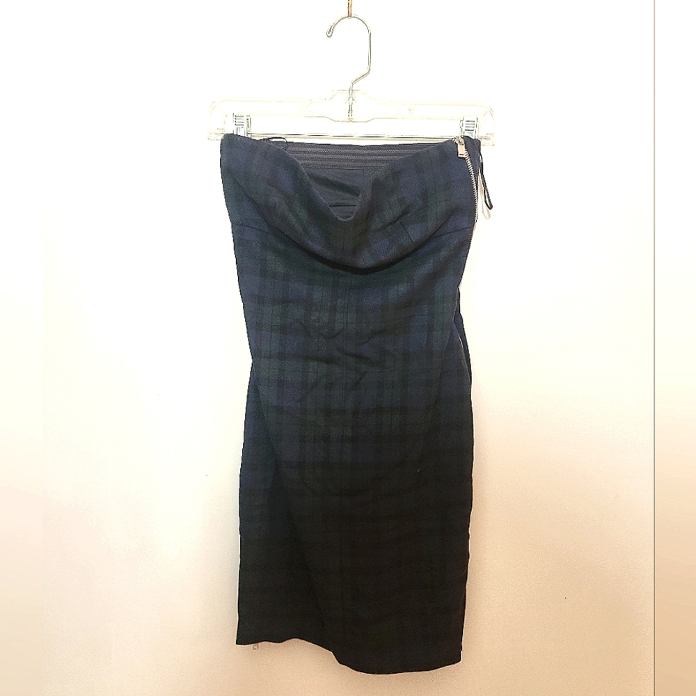 Zara Strapless Tartan Minidress Small